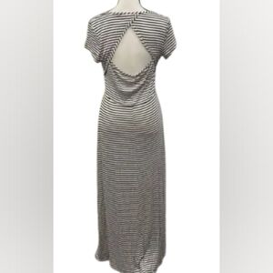 Olivia Rae Medium Striped Maxi Dress Black White Nautical Casual Long Dress‎